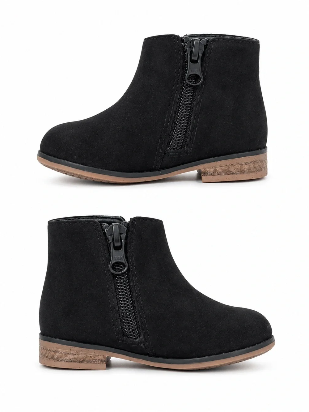 Cat & Jack Black Toddler Ankle Boots Size 5 Side Zip Faux Suede